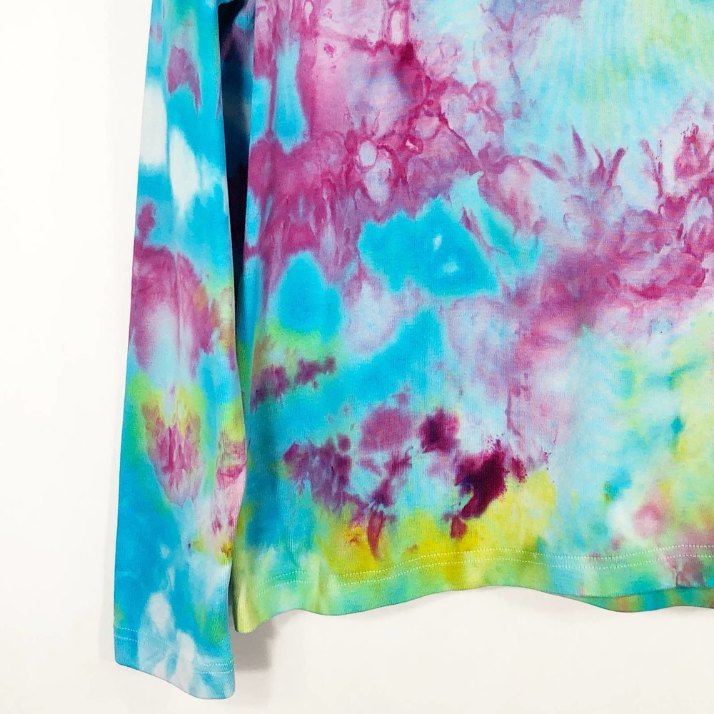 Falling in Love Kim Rogers Large Top Handmade Tie Dye Blue Purple Yellow 550 - Picture 10 of 11